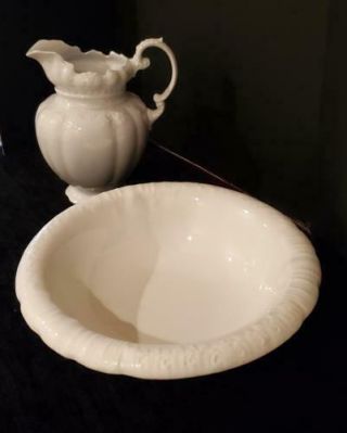 Antique (1891 - 1897) Alfred Meakin Pitcher And Wash Basin
