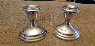 Pair Duchin Creations Sterling Silver Candle Holders Weighted Candlesticks