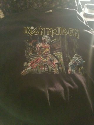 Vintage Iron Maiden Concert T - Shirt - Somewhere Back In Time Tour 2008 Feb/march