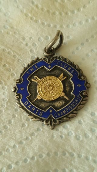 Carreras Darts Silver Darts Fob Medal.  1934.  News Of The World Finalist
