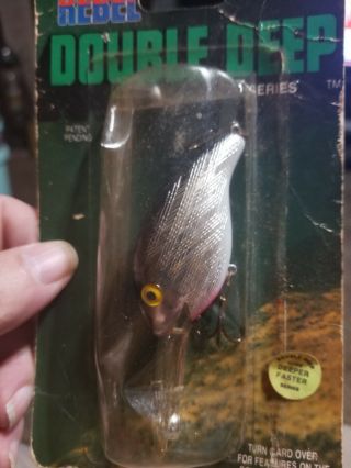 Rebel " Double Deep Mini R " Lure With Weighted Lip Silver/black Vintage
