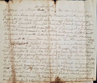 1743 antique COLONIAL DEED wiscasett me Joseph YOUNG David CARGILL handwritten 4