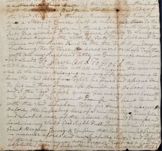 1743 antique COLONIAL DEED wiscasett me Joseph YOUNG David CARGILL handwritten 5