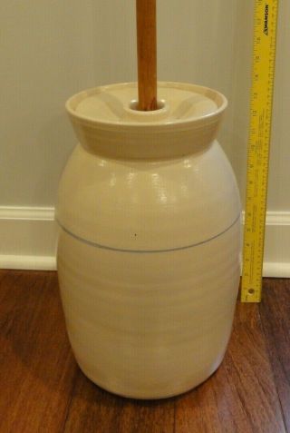 Vintage Antique Pottery 3 Gallon Butter Churn Crock Dasher,  Unmarked