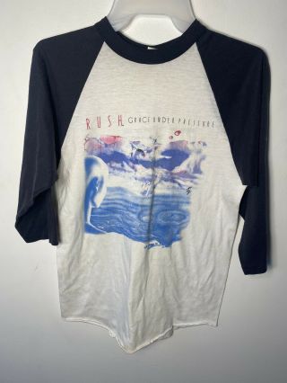 Vintage 1984 Rush Grace Under Pressure Tour 3/4 Sleeve Concert T Shirt Medium