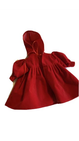 Vintage Red Velvet Doll Coat Hooded