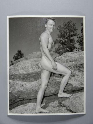 Vintage Male Nude Print,  Outdoor Pose From The Posing Strap Era,  Wpg