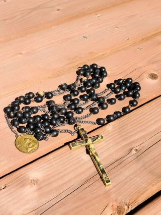 Antique Waist Xl Rosary Skull Crossbone Monk Nun Priest Habit 53 " W/ Medal
