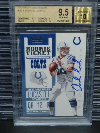 2012 Contenders Andrew Luck Rookie Ticket Auto Autograph Rc Bgs 9.  5/10 (28) Q865