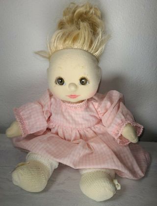 Vintage 1985 My Child Doll Mattel Blonde Hair,  Brown Eyes Pink Outfit