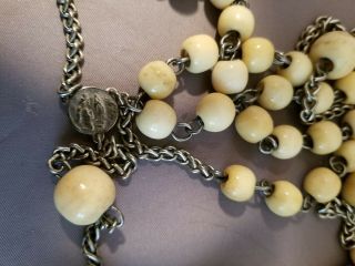 Antique Nuns Side Rosary,  Gorgeous Beads,  Hand Made 4
