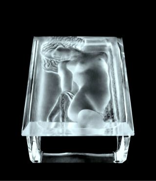 Glamorous Art Deco Glass Nude Lady Jewelry Box 1930 
