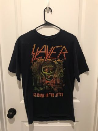 Vintage Slayer “seasons In The Abyss” North American Tour T - Shirt 1991 Size: Med