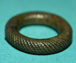 Antique Yoruba Lost Wax Casted Brass Ring,  Old African Currency,  Nigeria Africa