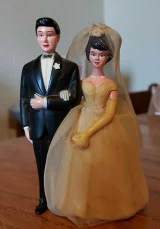 Wilton Vtg Bride & Groom Wedding Cake Topper Couple Necklace 80s