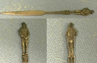 Antique Watson Sterling Silver.  925 Figural Wwi U.  S.  Army Soldier Letter Opener