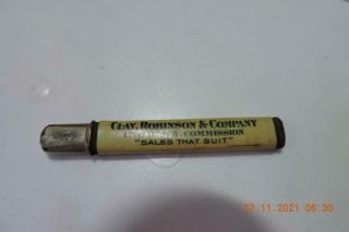 Antique Flat Bullet Pencil Clay Robinson Live Stock South Omaha Neb Stockyards