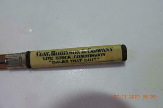 Antique Flat Bullet Pencil Clay Robinson Live Stock South Omaha Neb Stockyards 3