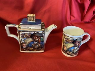 Euc James Sadler Treasure Island Teapot & Matching Cup - England