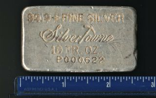 Early Poured Silvertowne 10 Oz.  Silver Bar - Low Serial 622 Scarce