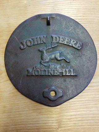 Vintage Cast Iron John Deere Corn Seed Planter Box Lid Antique,  Y3297 - B