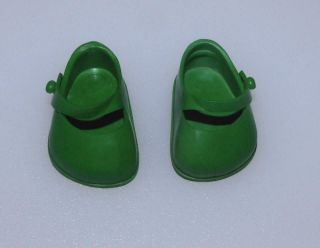 Vintage Vogue 1950s Ginny Doll Green Vinyl Doll Shoes For 8 " Dolls