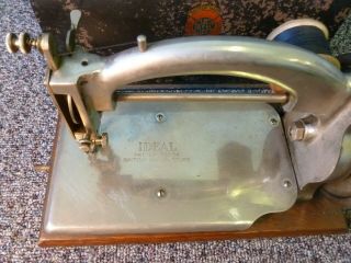Antique The Ideal Sewing Machine - Nickel Portable Hand Sewing Machine in Tin Ca 2