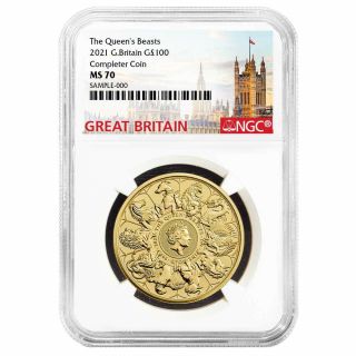 2021 U.  K.  100 Pound 1 Oz Gold Queen 