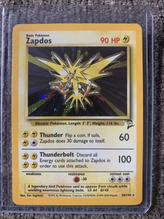 Zapdos 20/130 Base Set 2 Holo Rare 2000 Vintage Pokémon Card