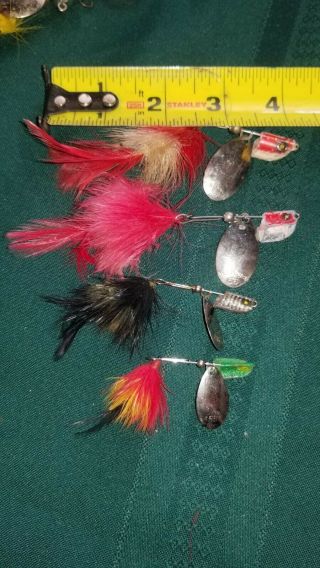 Vintage Fishing Lures Paul Bunyan Spinnerbaits 4 Total 2 Are 3 3/16ths 2 Are 2