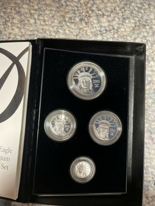 2001 American Eagle Platinum Proof 4 Coin Set W/