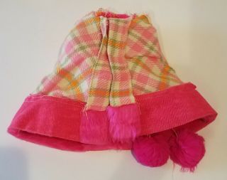 Vintage Ideal Crissy doll coat,  Hot Pink Plaid with Hot Pink Faux fur coat 3