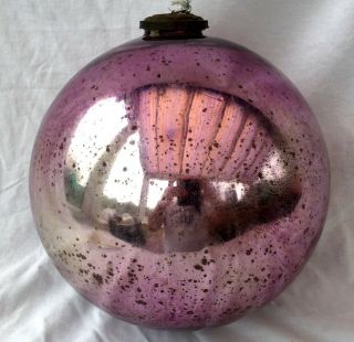 Large Antique Mauve Mirrored Witches Ball