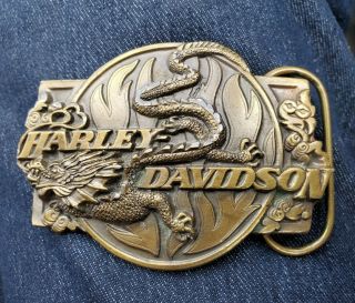Vintage 1989 Harley Davidson Dragon Siskiyou Belt Buckle