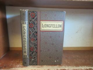 Old Poetical Of Henry Wadsworth Longfellow Book 1890 Antique Victorian,