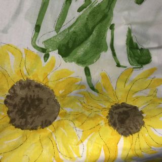 Vintage Vera Neumann Burlington Flat Bed Sheet Yellow Sunflowers Twin Flat