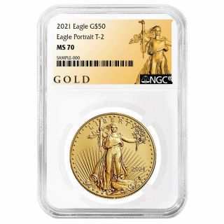 2021 $50 Type 2 American Gold Eagle 1 Oz.  Ngc Ms70 Als Label