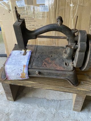 Antique 1877”dolly Varden Johnson Clark Hand Crank Sewing Machine