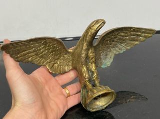 Vintage Large Architectural Salvage Brass Flying Eagle Bird Finial Post Statue