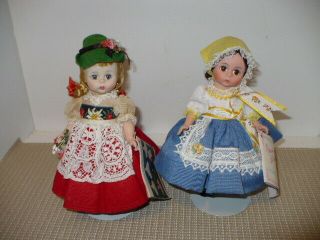 2 Vintage Madame Alexander Kins 8 " Dolls - Int 