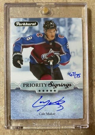 19 - 20 Ud Parkhurst Priority Signings Rookie Cale Makar 67/75 Ps - Cm Wow R.  O.  Y.
