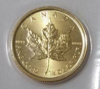 2021 Gold Canadian Maple Leaf - 1/4 Oz.  Fine Gold.  9999 Gem Brilliant