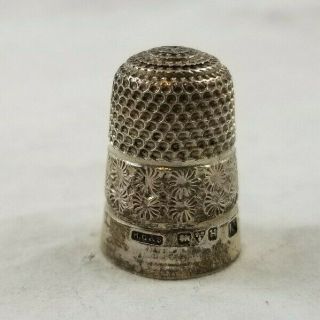 Antique 1923 Henry Griffith Sons Sterling Silver Thimble Early English Ornate