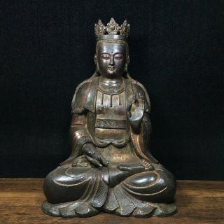 9.  6 " Old Antique Chinese Tibetan Buddhism Bronze Gilt Bhodisattva Buddha Statue
