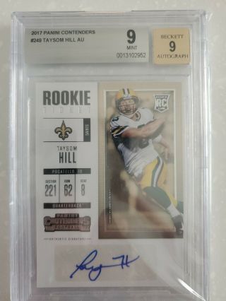 Taysom Hill Rookie Auto 2017 Contenders Bgs Graded 9