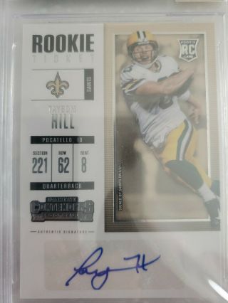 taysom hill rookie auto 2017 Contenders BGS graded 9 2