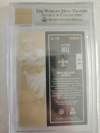 taysom hill rookie auto 2017 Contenders BGS graded 9 3