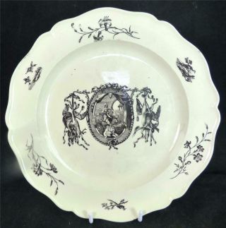 M020 Antique Late 18th Century Creamware Plate Minerva Wisdom Industry Trade