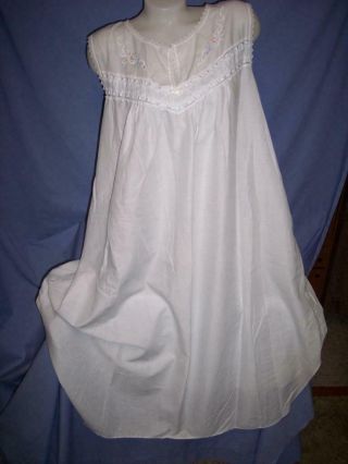 " Barbizon " Vtg Light Blue/lace /cotton Nightgown/slip/dress/sleepwear Sz:3x