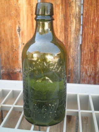 Antique High Rock Congress Spring C&w Saratoga N.  Y.  Green Mineral Water Bottle